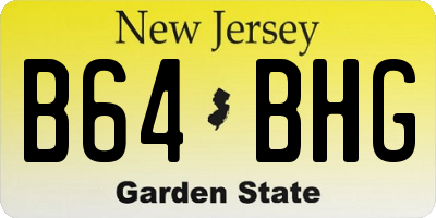 NJ license plate B64BHG