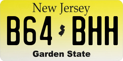 NJ license plate B64BHH