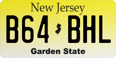 NJ license plate B64BHL