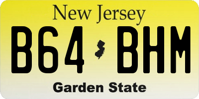NJ license plate B64BHM
