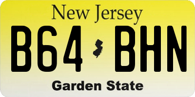 NJ license plate B64BHN