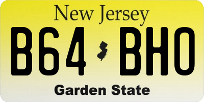 NJ license plate B64BHO