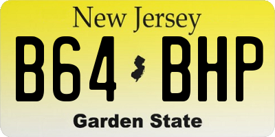 NJ license plate B64BHP