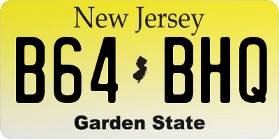 NJ license plate B64BHQ