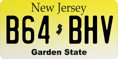 NJ license plate B64BHV