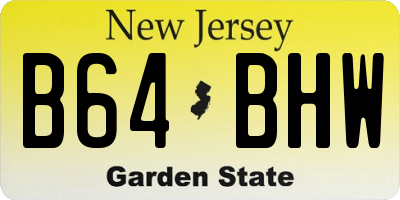 NJ license plate B64BHW