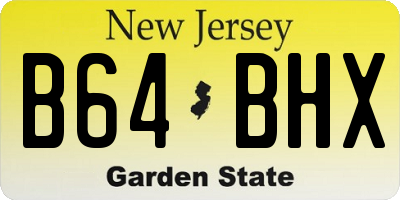 NJ license plate B64BHX