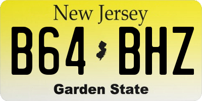 NJ license plate B64BHZ