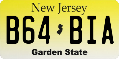 NJ license plate B64BIA