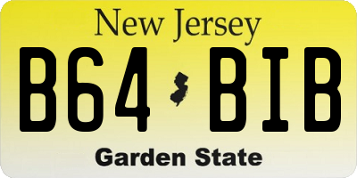 NJ license plate B64BIB