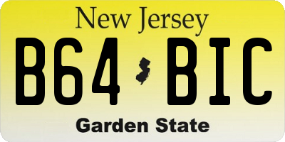NJ license plate B64BIC