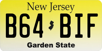 NJ license plate B64BIF
