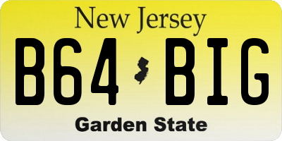 NJ license plate B64BIG