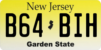 NJ license plate B64BIH