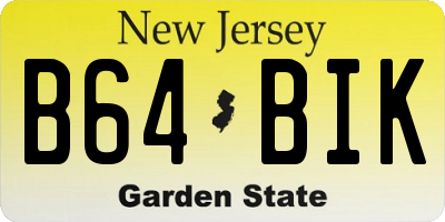 NJ license plate B64BIK