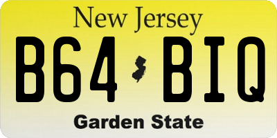 NJ license plate B64BIQ