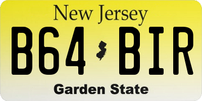 NJ license plate B64BIR