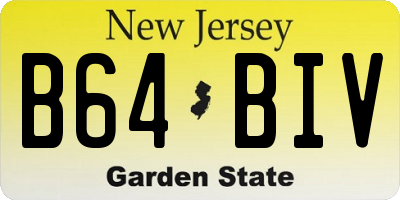 NJ license plate B64BIV