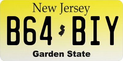 NJ license plate B64BIY