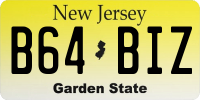 NJ license plate B64BIZ