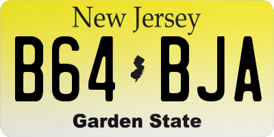 NJ license plate B64BJA