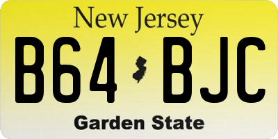 NJ license plate B64BJC