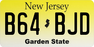 NJ license plate B64BJD