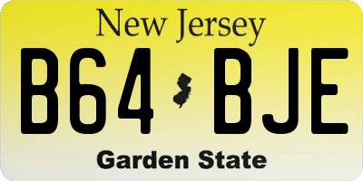 NJ license plate B64BJE