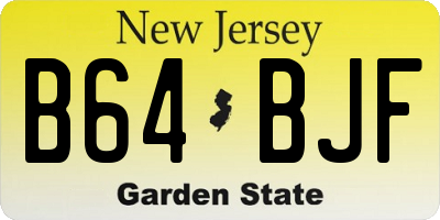 NJ license plate B64BJF
