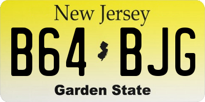 NJ license plate B64BJG