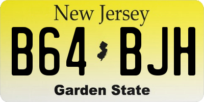 NJ license plate B64BJH