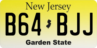 NJ license plate B64BJJ