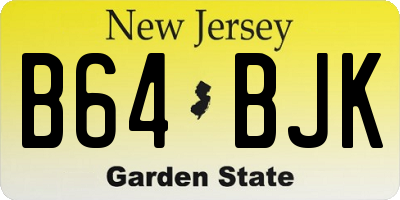 NJ license plate B64BJK