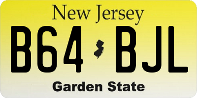 NJ license plate B64BJL