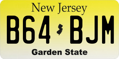 NJ license plate B64BJM