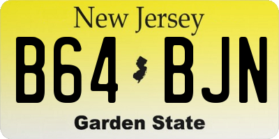 NJ license plate B64BJN