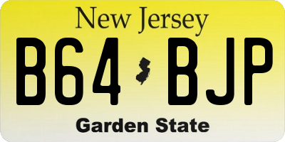 NJ license plate B64BJP
