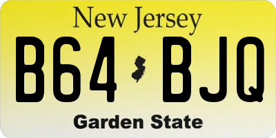 NJ license plate B64BJQ