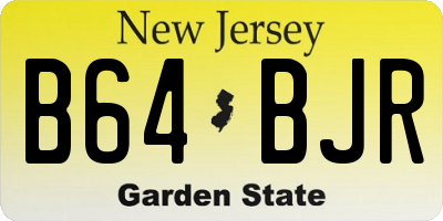 NJ license plate B64BJR