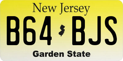 NJ license plate B64BJS