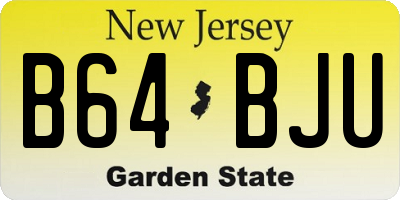 NJ license plate B64BJU