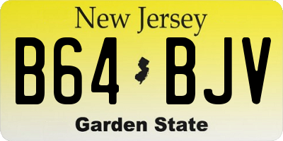 NJ license plate B64BJV