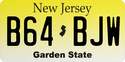 NJ license plate B64BJW