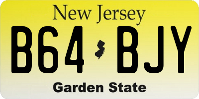 NJ license plate B64BJY
