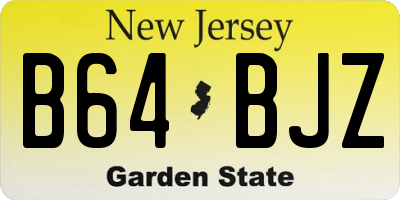 NJ license plate B64BJZ