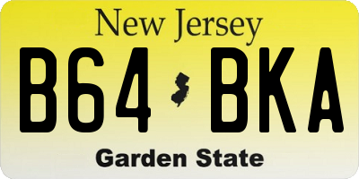 NJ license plate B64BKA