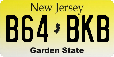 NJ license plate B64BKB
