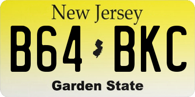 NJ license plate B64BKC