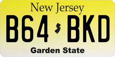NJ license plate B64BKD