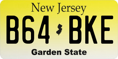 NJ license plate B64BKE